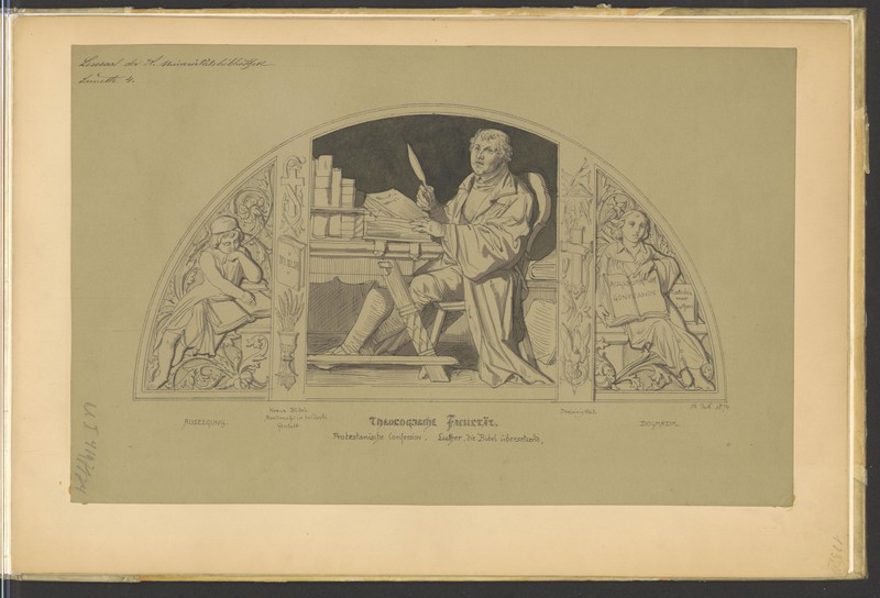 Abb. 3 Ludwig Burger, Lünette Theologische Facultät (protestantisch), 1. Entwurf 1874