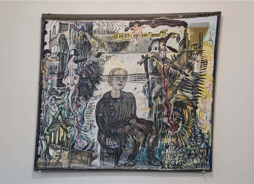 Abb. 1: Annemirl Bauer, Männliche Herrlichkeit Gottes, Öl/ Teppich, 208 x 246 cm, 1988